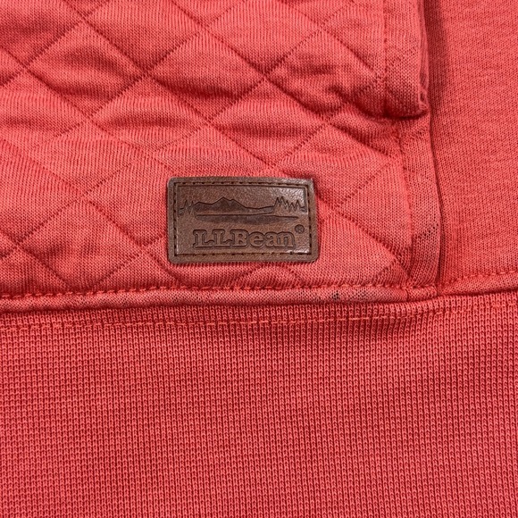 LL Bean Quilted Pullover Womens Medium‎ Quarter Zip Red Long Sleeve - Picture 4 of 12
